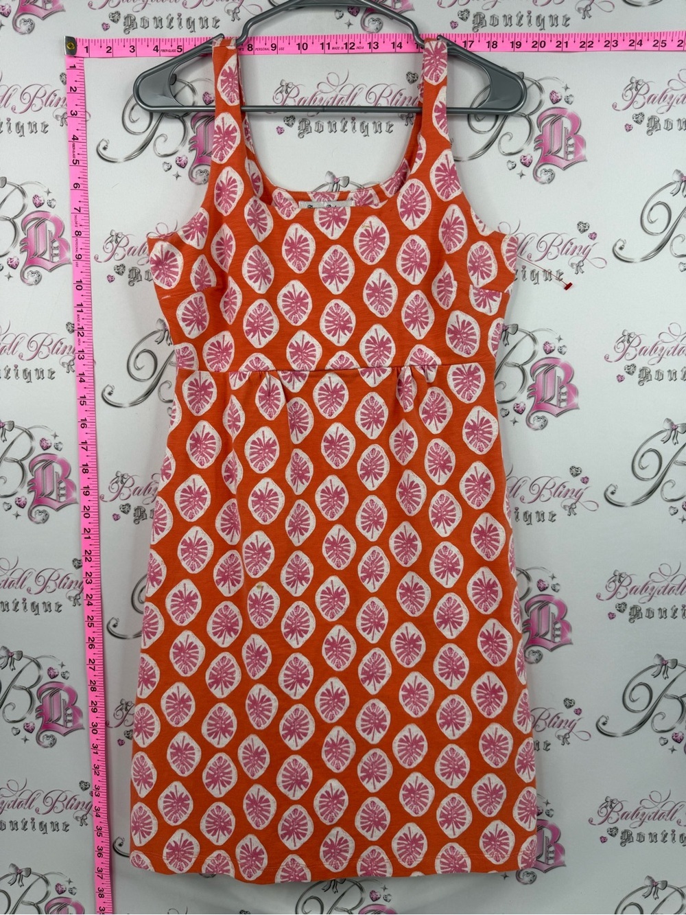 Tommy Bahama dress dotted Orange & Pink Patterned Midi Dress tiki
